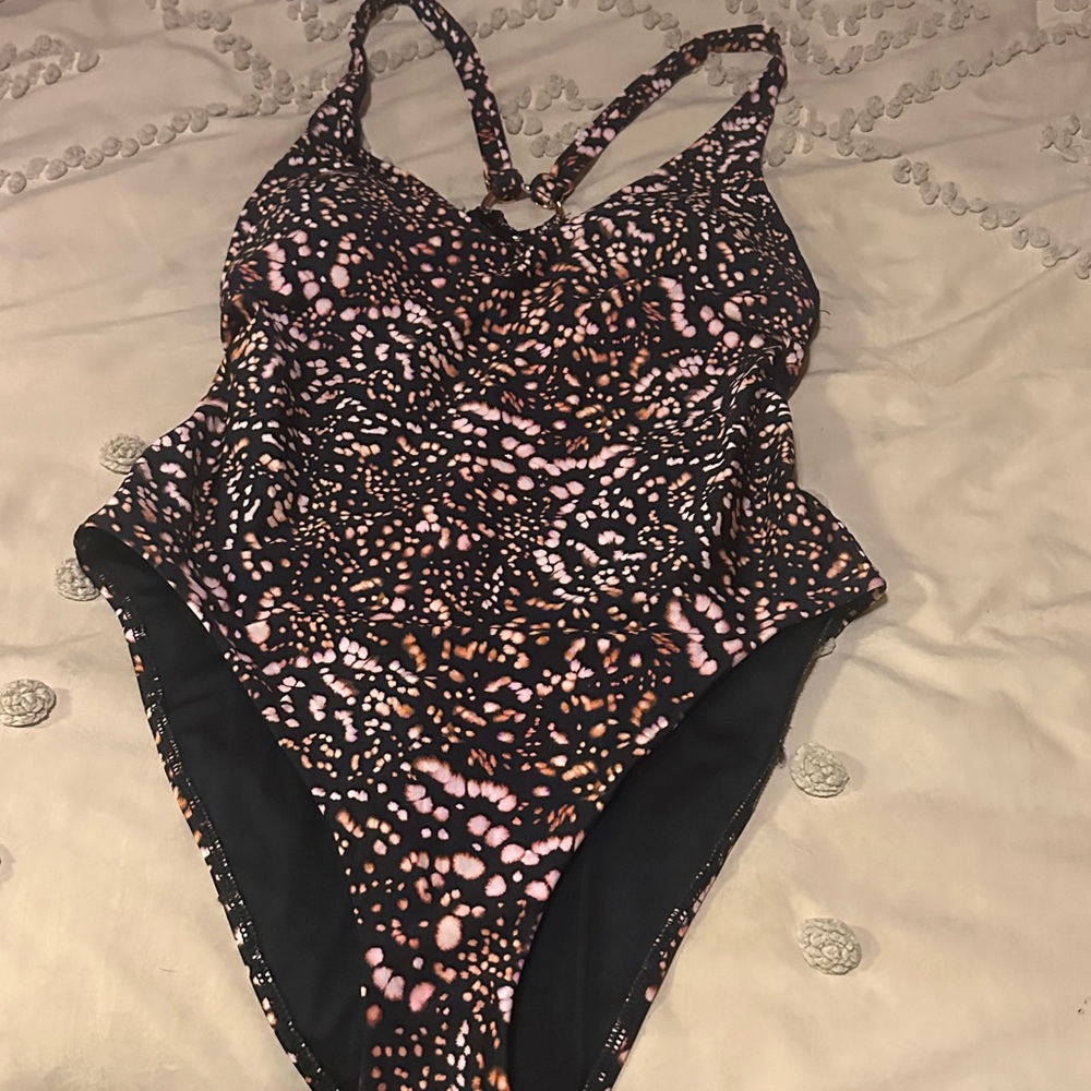 Stylish Women’s One Piece Swimsuit -Rose Gold accents